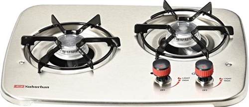 Suburban 3071AST 2-Burner Drop-In Cooktop - Stainless Steel