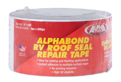 Alpha Systems 862408 Alphabond RV Roof Seal Repair Tape - White - 3" x 50 Ft