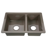 Lippert RV Double Kitchen Galley Sink - 25" x 17" x 6.6" -Stainless Steel Color