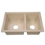 Lippert 809029 RV Double Kitchen Galley Sink - 25" x 17" x 6.6" - Parchment