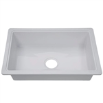 Lippert 809032 RV Single Kitchen Galley Sink  25" x 17" x 6.6" -  White