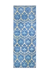 My Magic Carpet Leilani Damask Blue Washable Runner Rug, 2.5' x 7'