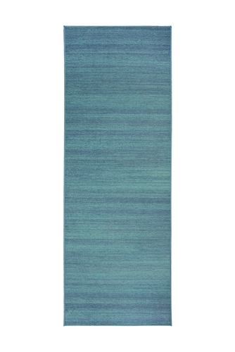 My Magic Carpet Solid Blue 2.5 ft. x 7 ft. Machine Washable Runner Rug