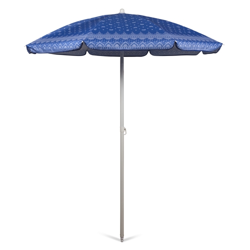 Picnic Time 822-00-330-000-0 Portable Beach/Picnic Umbrella, 5.5 Ft - Blue Paisley