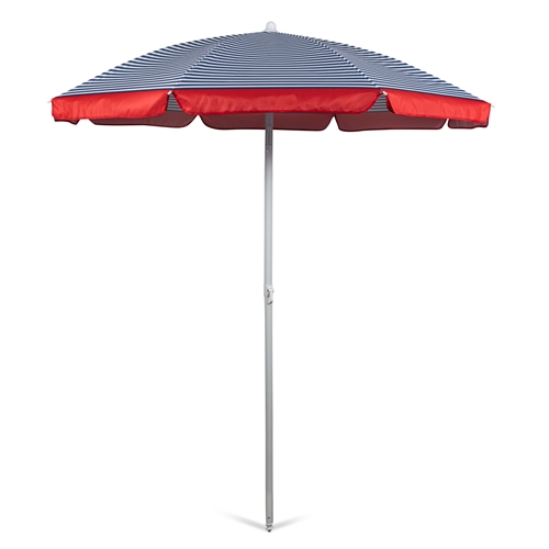 Picnic Time 822-00-333-000-0 Portable Beach/Picnic Umbrella, 5.5 Ft - Blue Pinstripe