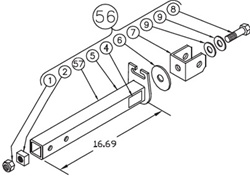 Blue Ox 84-0047 Long Towbar Hitch Assembly