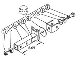 Blue Ox 84-0051 Towbar Hitch Assembly, Short