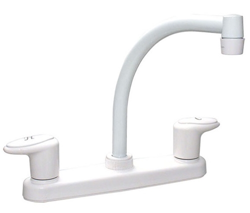 Catalina PF221202 Two Handle Hi-Arc Kitchen Pot Filler RV Faucet, White