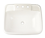 LaSalle Bristol 16186PWA Single Drop-In RV Bathroom Sink - White