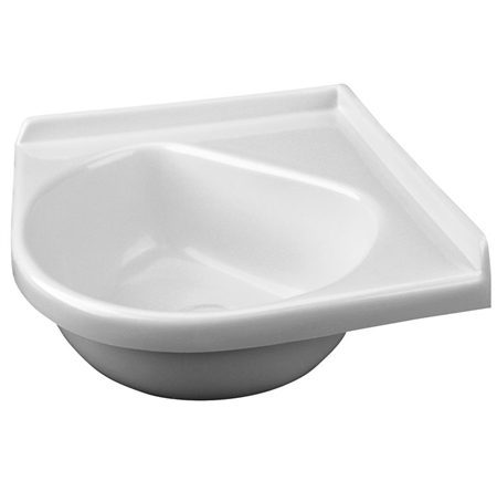 Ameri-Kart M202AWS White Corner Lavatory Sink 14 X 14