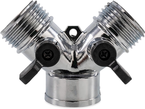 Camco 20114 RV Garden Hose Y-Style Shutoff Valve - Metal