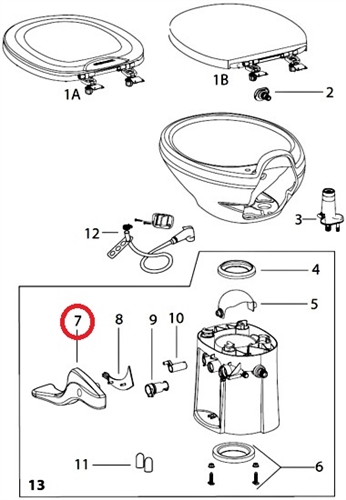 Thetford 42068 Aqua Magic Style II Toilet Flush Pedal