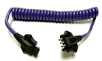 Hitch Coil 4-Way Flat Male To 4-Way Flat Female Coiled Trailer Cable, 6 Ft, Purple