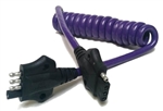 HitchCoil 95-12575-04 4-Way Flat Male To 4-Way Flat Female Coiled Trailer Cable - 3 Ft - Purple