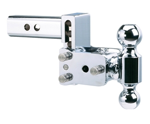 B&W TS10033C Tow & Stow Chrome Dual-Ball Trailer Hitch Mount - 3" Drop