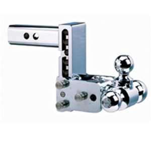 B&W TS10048C Tow & Stow Chrome Tri-Ball Trailer Hitch Mount - 5" Drop