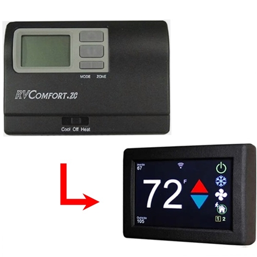 Micro-Air 357 RV Air Conditioner Digital Thermostat for Dometic 5 Button  CCC - Black