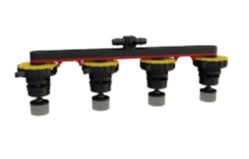 Flow-Rite BA-6FT-7A Pro-Fill Manifold With Valves, 2.5" Cell Spacing, 8V US Batteries, Black/Red