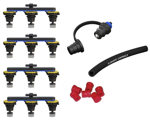 Flow-Rite BG-U24V-1A Pro-Fill Universal Battery Watering System For (4) 6V Trojan Batteries, 2.7" Cell Spacing