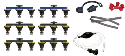 Flow-Rite BG-U36V-1A-WS Pro-Fill Battery Watering System For (6) 6V Batteries, 2.7" Cell Spacing, With Hand Pump