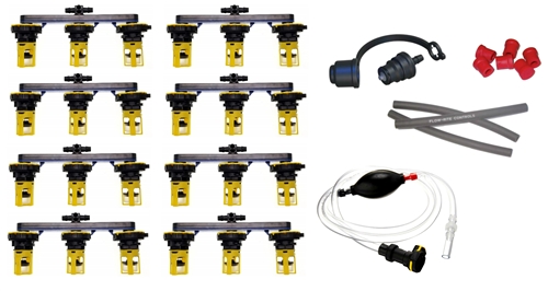 Flow-Rite BG-U48V-1A-WS Pro-Fill Battery Watering System For (8) 6V Batteries, 2.7" Cell Spacing, With Hand Pump