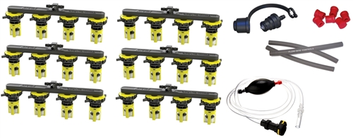 Flow-Rite BG-U48V-6G-WS Pro-Fill Battery Watering System For (6) 8V Batteries, 2.5" Cell Spacing, With Hand Pump