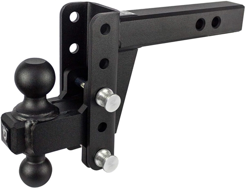 Bulletproof Hitches Heavy Duty Adjustable 2-Ball Mount Trailer Hitch For 2" Receiver, 4" Drop/Rise, 12-22K