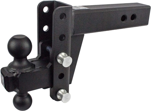 Bulletproof Hitches Heavy Duty Adjustable 2-Ball Mount Trailer Hitch For 2.5" Receiver, 4" Drop/Rise, 12-22K