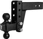 Bulletproof Hitches Medium Duty Adjustable 2-Ball Mount Trailer Hitch For 2.5" Receiver, 4" Drop/Rise, 10-14K