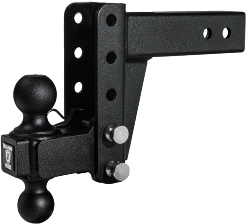 Bulletproof Hitches Medium Duty Adjustable 2-Ball Mount Trailer Hitch For 2.5" Receiver, 4" Drop/Rise, 10-14K