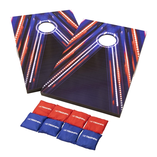 Escalade Sports 35-7360-3 Triumph LED Cornhole Set Fireworks Edition - 2x3 Ft