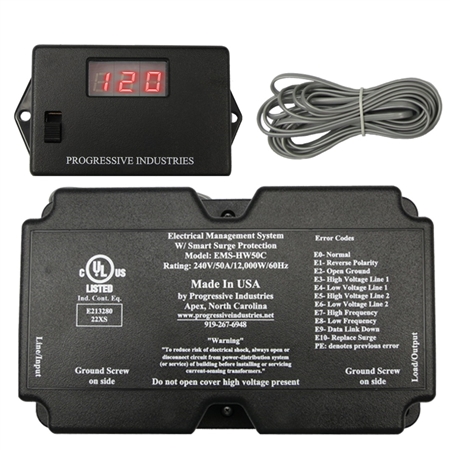 Progressive Industries Hardwire 50 Amp RV Surge Protector - W/Remote Display