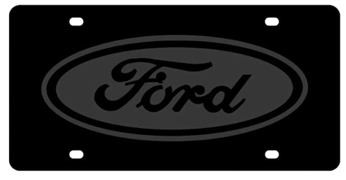 Eurosport 3501-7 Black Stainless Steel Ford Oval License Plate