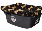 Fido Pet Car Seat Black/Tan Bones Fleece - Medium Harness