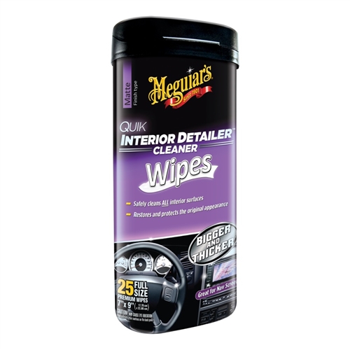 Meguiar's G13600 Quik Interior Detailer Wipes, 25 Ct