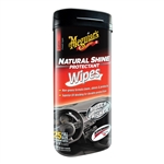 Meguiar's G4100 Natural Shine Protectant Wipes, Satin Finish, 25 Ct