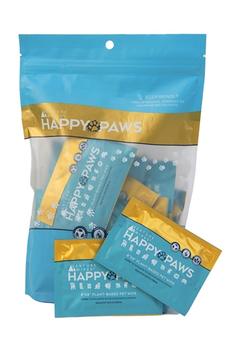 Venture Wipes HP-20 Happy Paws Pet Wipes - 20 Ct