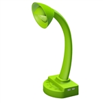 InteliEnergy RV Table Lamp in Lime, Bright LED Light, Uses DC Power, 2 USB Chargers