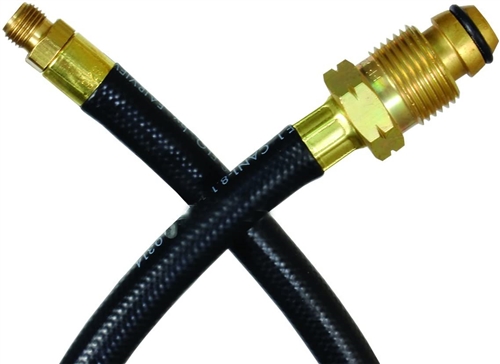 JR Products 07-30685 1/4" OEM Pigtail POL Propane Gas Hose, 144"