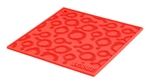 Lodge AS7SKT41 Square Silicone Trivet With Skillet Pattern, 7" x 7", Red