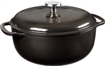 Lodge Enameled Cast Iron Dutch Oven, 6 Quart, Midnight Chrome       