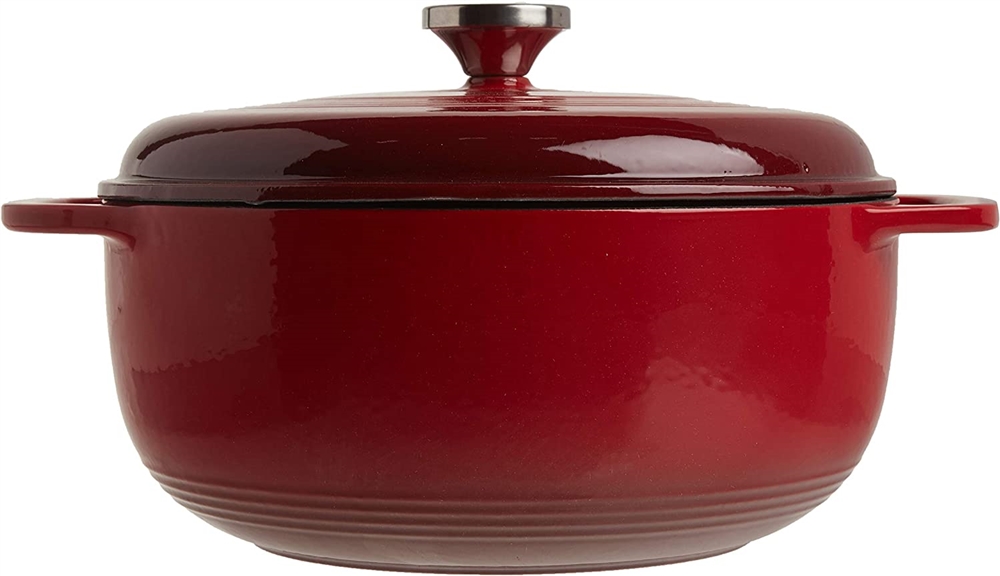 Lodge Ec6d43 Enameled Cast Iron Dutch Oven 6 Quart Red 0663