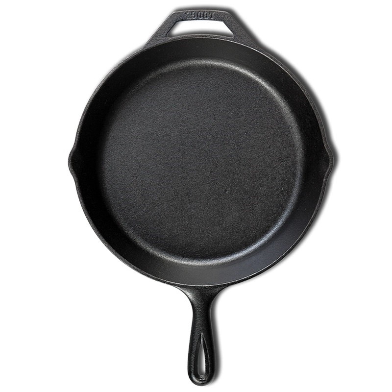 Lodge 12 in. Cast Iron Skillet in Black with Pour Spout L10SK3