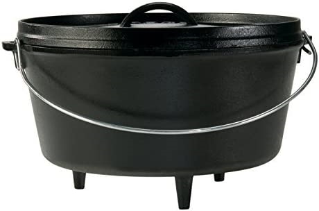 Lodge L12DCO3 Cast Iron Deep Camp Dutch Oven, 12", 8 Quart