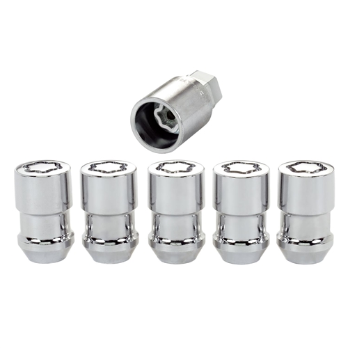 McGard 24554 Cone Seat Wheel Lug Nut Lock Set, M12 x 1.25 Thread, 1.28" Length, Set of 5