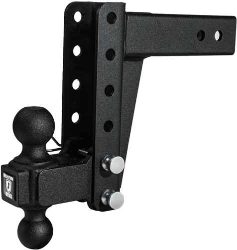 Bulletproof Hitches Medium Duty Adjustable 2-Ball Mount Trailer Hitch For 2.5" Receiver, 6" Drop/Rise, 10-14K