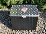 RV Lockbox 14" Smooth Aluminum Black Battery Box With Diamond Plate Lid