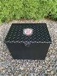 RV Lockbox 14" Smooth Aluminum Black Battery Box With Black Diamond Plate Lid