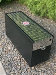 RV Lockbox MF23-Bare 23" Smooth Aluminum Black Battery Box With Diamond Plate Lid