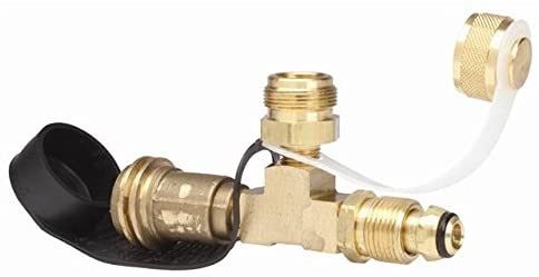 Mr. Heater F273751 Propane Adapter Tee, POL x 1"-20 Male Thread x Female POL With ACME Thread